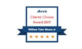 Avvo Clients' Choice Award 2017 | William Tyler Moore Junior